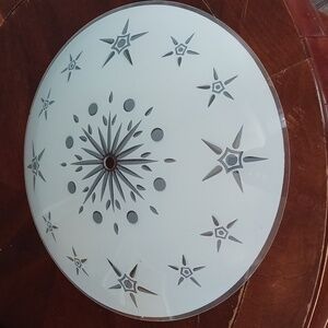 Vintage MCM Atomic Star Glass Ceiling light shade